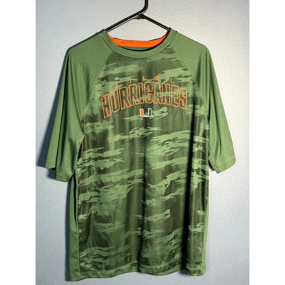 Fanatics Other - FANATICS MIAMI HURRICANES MENS ATHLETIC T-SHIRT GREEN & ORANGE SIZE XL
